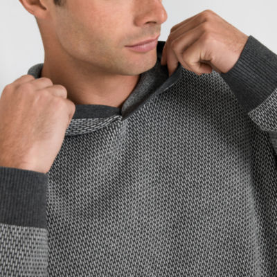 Stylus Mens Hooded Long Sleeve Pullover Sweater