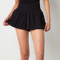 Arizona Womens Shortie Short-Juniors, Large, Black