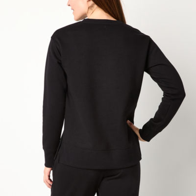 Xersion Womens Super Soft Fleece Crew Neck Long Sleeve Sweatshirt