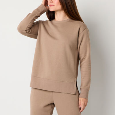 Xersion Womens Super Soft Fleece Crew Neck Long Sleeve Sweatshirt