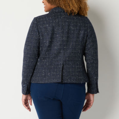 Liz Claiborne Boucle Womens Classic Fit Blazer-Plus