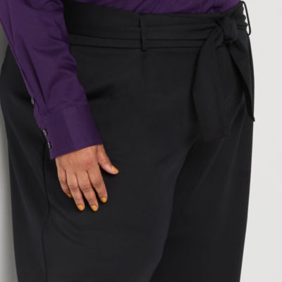 Liz Claiborne-Plus Tailored Classic Fit Wide Leg Trouser