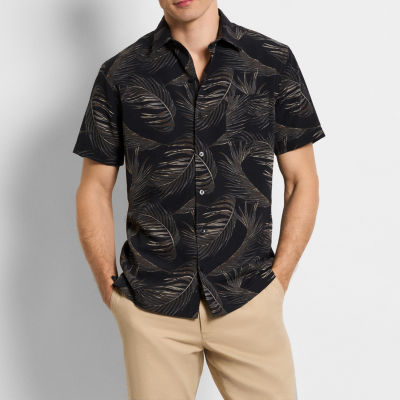 Van Heusen Mens Regular Fit Short Sleeve Floral Button-Down Shirt