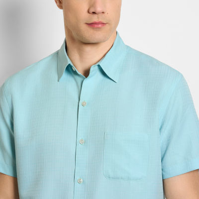 Van Heusen Mens Regular Fit Short Sleeve Button-Down Shirt