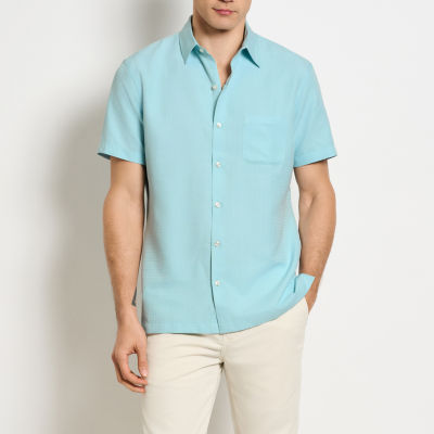 Van Heusen Mens Regular Fit Short Sleeve Button-Down Shirt