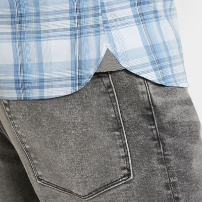 Van Heusen Mens Regular Fit Short Sleeve Plaid Button-Down Shirt