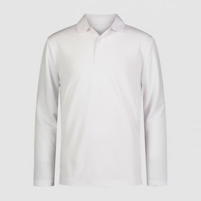 IZOD Little & Big Kid Boys Long Sleeve Regular Fit Wrinkle Resistant Moisture Wicking Polo Shirt