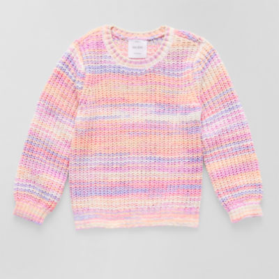 Okie Dokie Toddler & Little Girls Crew Neck Long Sleeve Pullover Sweater