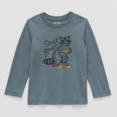Okie Dokie Toddler & Little Boys Crew Neck Long Sleeve Regular Fit Graphic T-Shirt