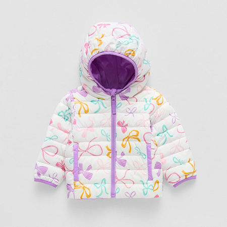 Okie Dokie Baby Girls Water Resistant Midweight Puffer Jacket, 18 Months, Purple