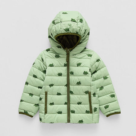 Okie Dokie Toddler Boys Water Resistant Midweight Puffer Jacket, 4t, Green