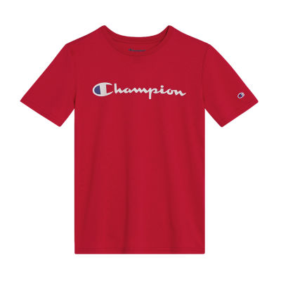 Champion Big Kid Boys Crew Neck Short Sleeve Classic Fit Graphic T-Shirt