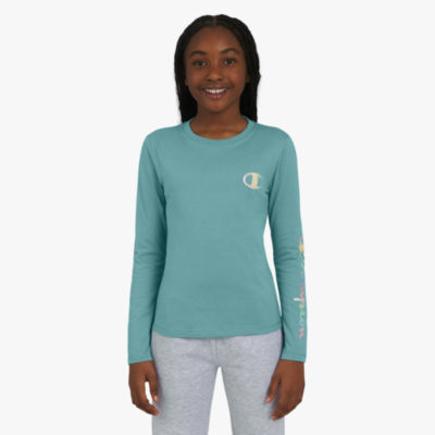 Champion Big Girls Crew Neck Long Sleeve T-Shirt