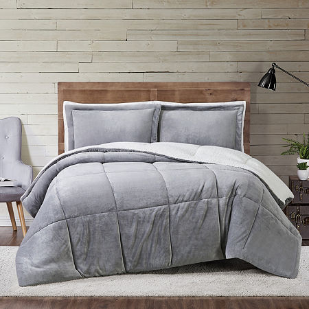 Truly Soft Cuddle Warmth Midweight Comforter Set, One Size, Gray