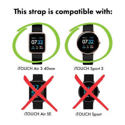 Itouch Air 3 40mm/Sport 3 Extra Interchangeable Strap Womens Pink Watch Band Itspv2strrub-0aa