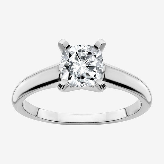 True Light Womens 1/2 CT. T.W. Lab Created White Moissanite 14K White Gold Solitaire Engagement Ring