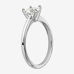 True Light Womens 1/2 CT. T.W. Lab Created White Moissanite 14K White Gold Solitaire Engagement Ring