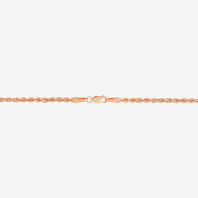 10K Rose Gold 18 Inch Hollow Rope Chain Necklace