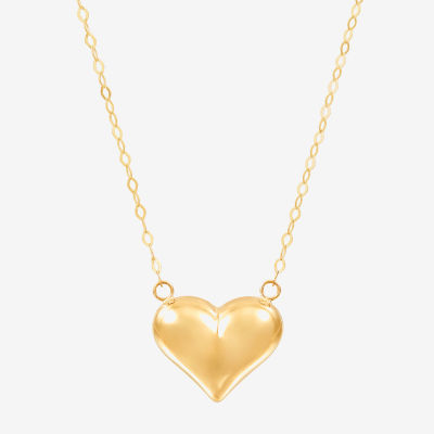 14K Yellow Gold Polished Puffed Heart Necklace JCPenney