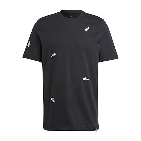 Adidas Mens Crew Neck Short Sleeve T-Shirt, Large, Black