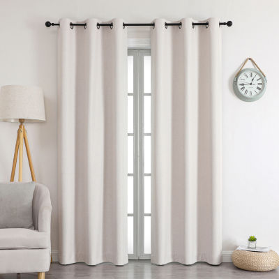 Max Blackout Emerson Solid 100% Grommet Top Single Curtain Panel