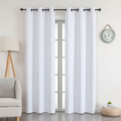 Max Blackout Emerson Solid Grommet Top 100% Single Curtain Panels