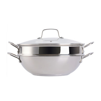 Martha Stewart Stainless Steel 12" Everyday Pan with Steamer Insert