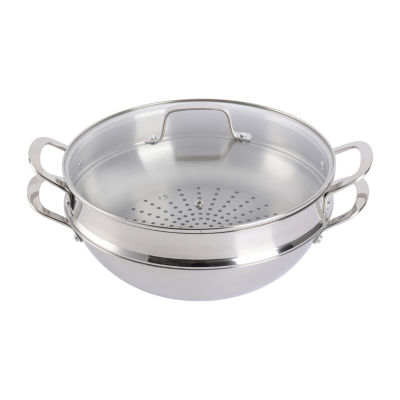 Martha Stewart Stainless Steel 12" Everyday Pan with Steamer Insert