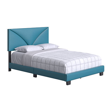 Cornerstone Upholstered Platform Bed, One Size, Blue