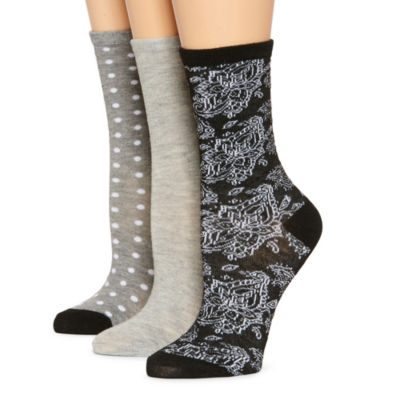Mixit 3 Pair Crew Socks Womens JCPenney