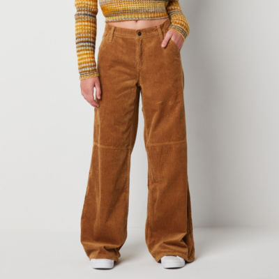 2022 Spring and Autumn Brown Corduroy Pants National Tide Wide-leg