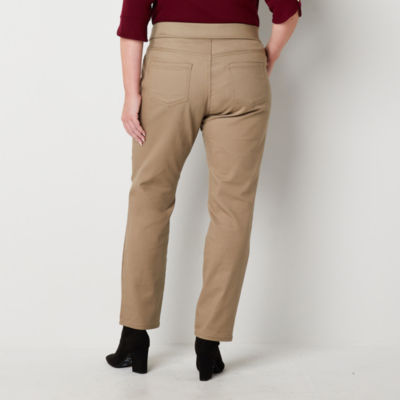 Liz Claiborne Womens Amber Mid Rise Slim Pull-On Pants - Plus