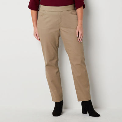 Liz Claiborne Womens Amber Mid Rise Slim Pull-On Pants - Plus