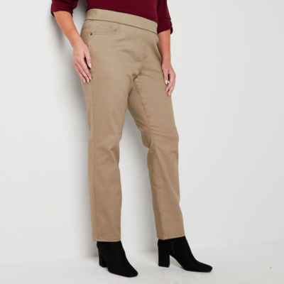 Liz Claiborne Womens Amber Mid Rise Slim Pull-On Pants - Plus