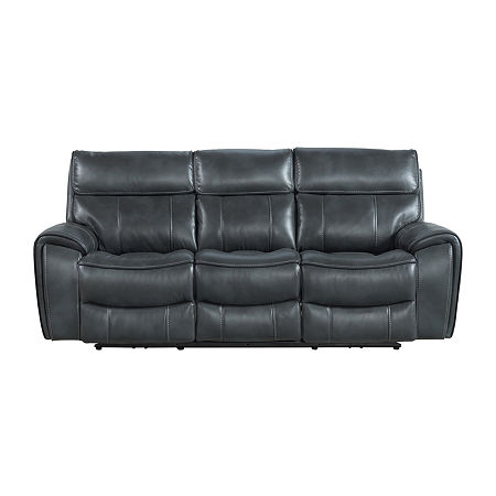 Topaz Slope-Arm Reclining Sofa, One Size, Gray