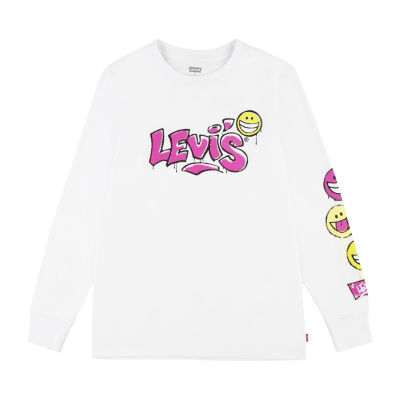 Levi's Big Boys Crew Neck Long Sleeve Graphic T-Shirt