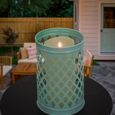 National Tree Co. Candle Gossamer Green Decorative Lantern