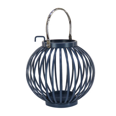 National Tree Co. Round Ribbed Candle Moonlit Decorative Lantern