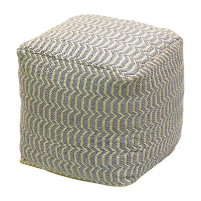 National Tree Co. Hand Woven Pouf Ottoman Gray Lounge Cushion