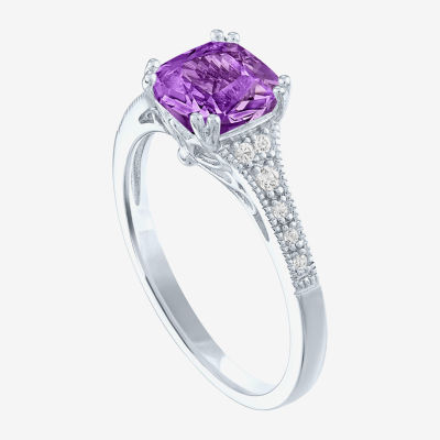 Gemstone Sterling Silver Cushion Cocktail Ring
