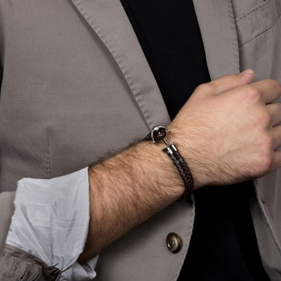 Mens Stainless Steel Wrap Bracelet