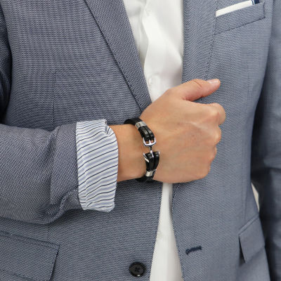 Mens Stainless Steel Wrap Bracelet