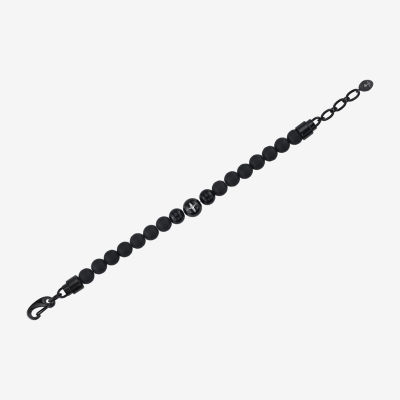 Mens Stainless Steel Beaded Bracelet