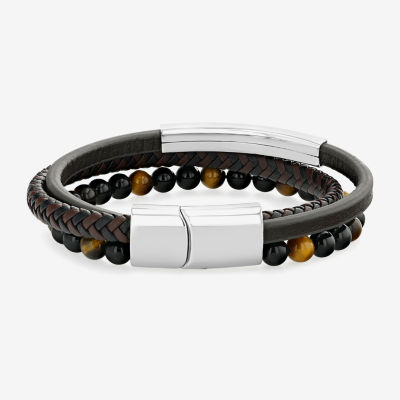 Mens Stainless Steel Cord Bracelet