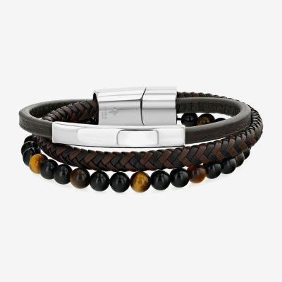 Mens Stainless Steel Cord Bracelet