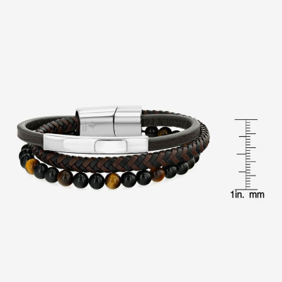 Mens Stainless Steel Cord Bracelet