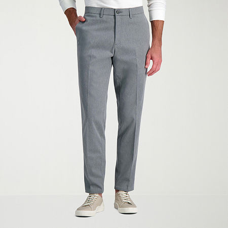 Haggar Men's Wrinkle Free Performance Khaki Slim Fit Flat Front Pant, 36 30, Gray