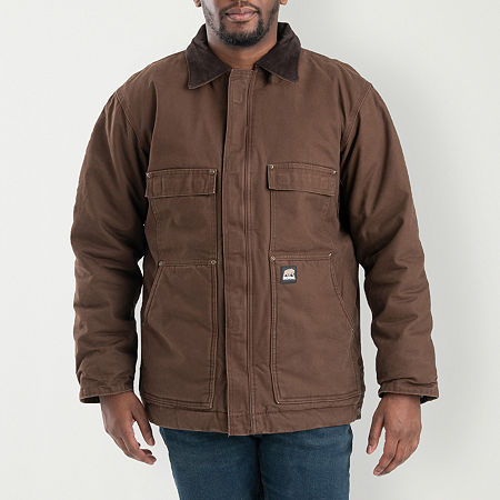 Berne Highland Washed Chore Mens Lined Big And Tall Heavyweight Work Jacket, 2x-large Tall, Brown