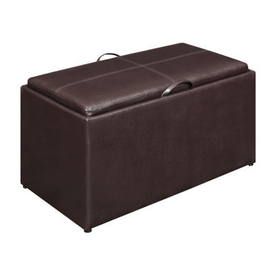 Convenience Concepts Sheridan Storage Bench w/ 2 Side Ottomans