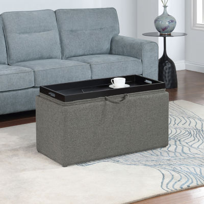 Convenience Concepts Sheridan Storage Bench w/ 2 Side Ottomans